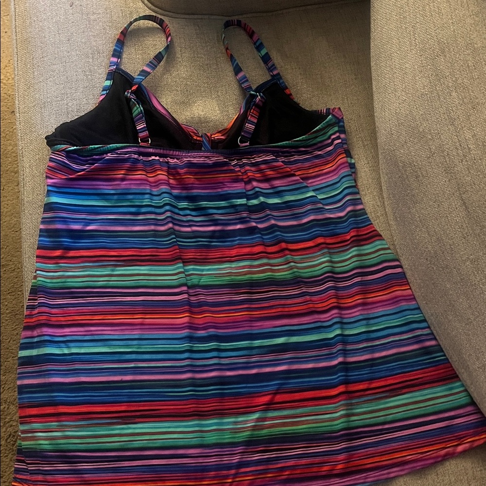 Miraclesuit Multicolor Striped Swim Tankini Top - Picture 4 of 4